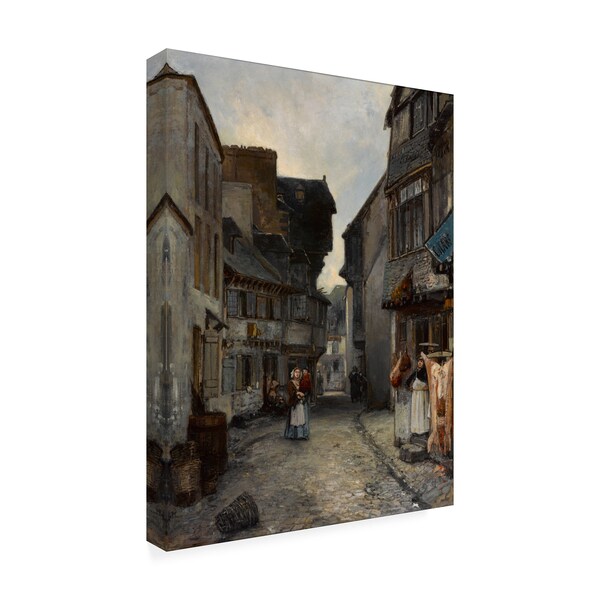 Johan Jongkind 'A Street In Landerneau' Canvas Art,18x24